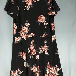 Xhilaration XL black floral dress